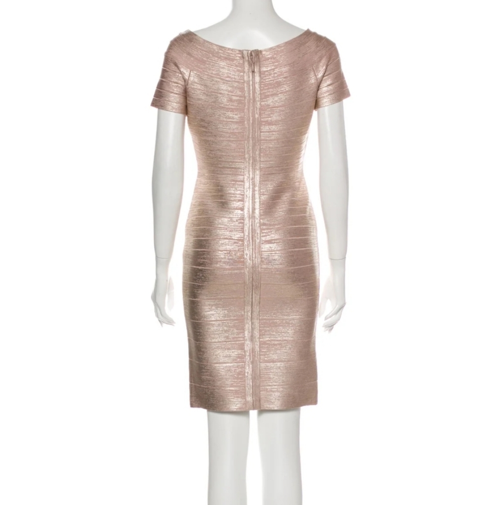 Herve Leger Carmen Rose Gold Dress size M - Picture 3 of 4